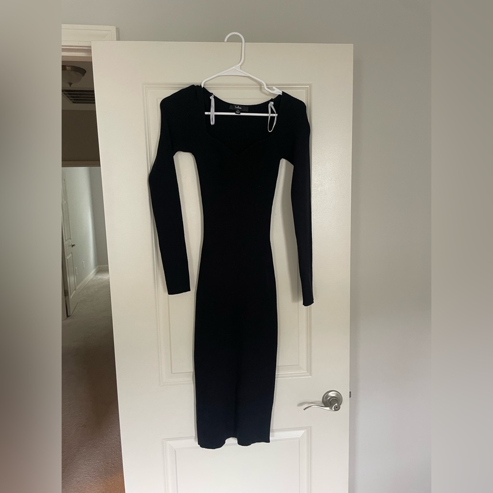 Lulu's Black Long Sleeve Dress